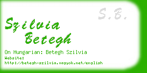 szilvia betegh business card